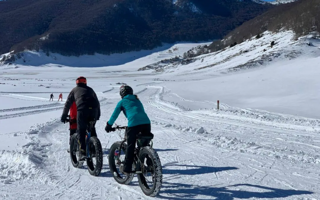 Radfahren im Schnee mit den FAT Bikes in Voltigno